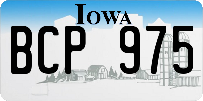 IA license plate BCP975