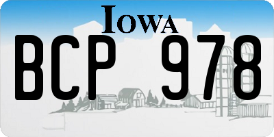 IA license plate BCP978