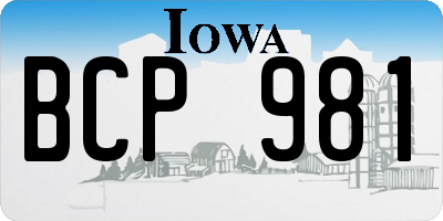 IA license plate BCP981