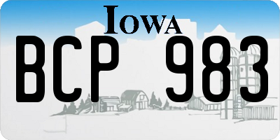 IA license plate BCP983