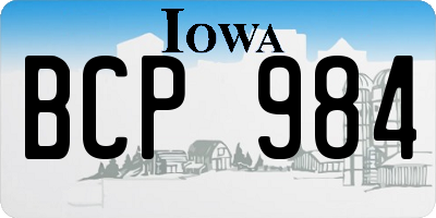 IA license plate BCP984