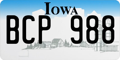 IA license plate BCP988