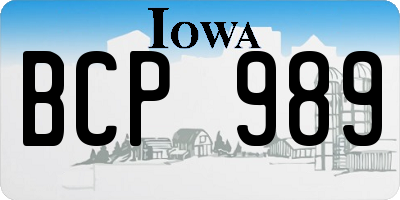 IA license plate BCP989