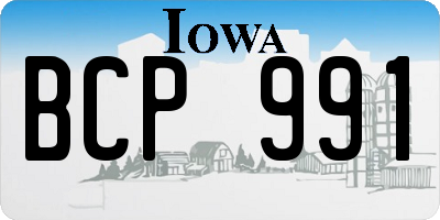IA license plate BCP991