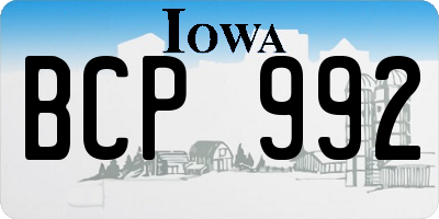 IA license plate BCP992