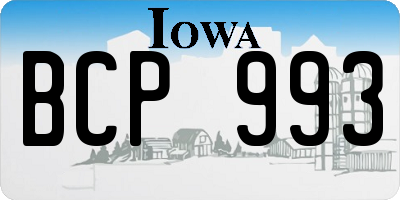 IA license plate BCP993