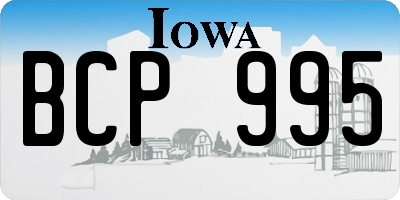 IA license plate BCP995