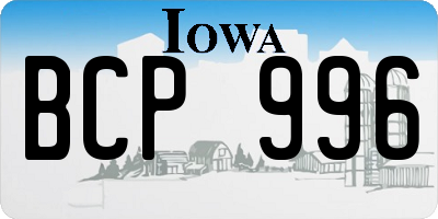 IA license plate BCP996