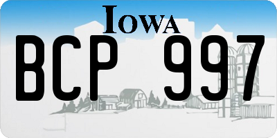 IA license plate BCP997
