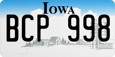 IA license plate BCP998