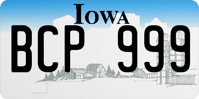 IA license plate BCP999