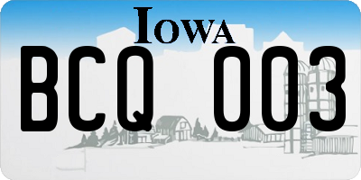 IA license plate BCQ003