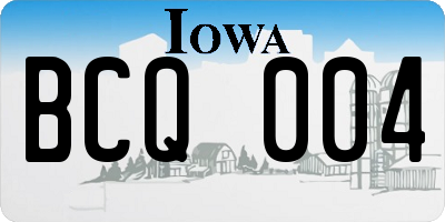 IA license plate BCQ004