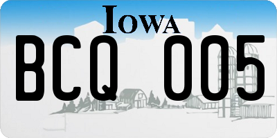 IA license plate BCQ005