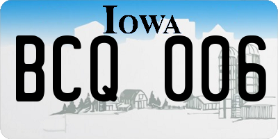 IA license plate BCQ006