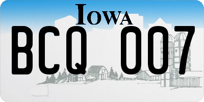 IA license plate BCQ007