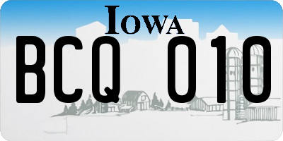 IA license plate BCQ010
