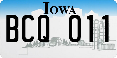 IA license plate BCQ011