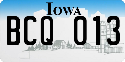 IA license plate BCQ013