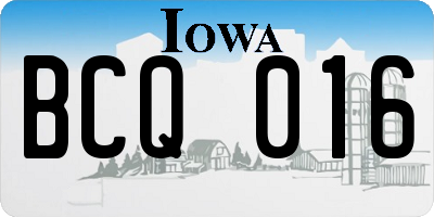 IA license plate BCQ016