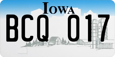 IA license plate BCQ017