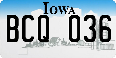 IA license plate BCQ036
