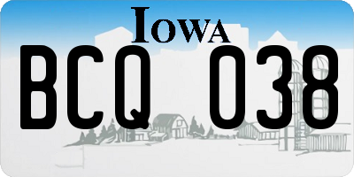 IA license plate BCQ038