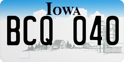 IA license plate BCQ040
