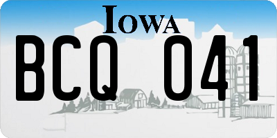 IA license plate BCQ041