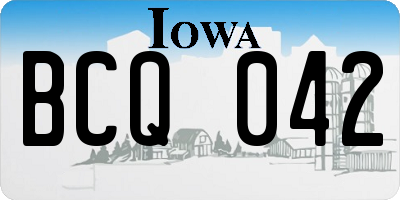 IA license plate BCQ042