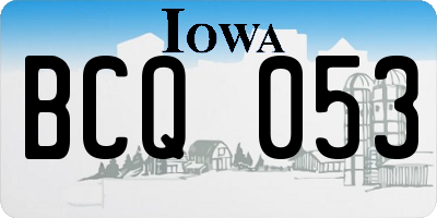 IA license plate BCQ053