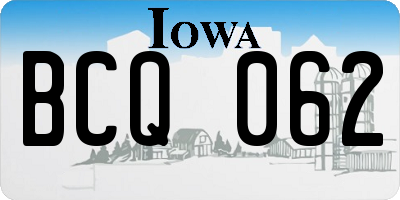 IA license plate BCQ062
