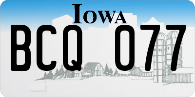 IA license plate BCQ077