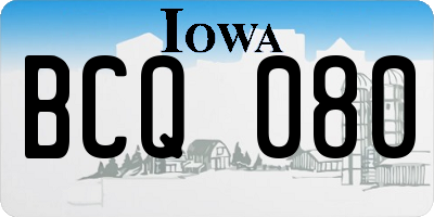 IA license plate BCQ080