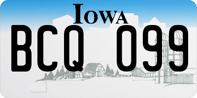 IA license plate BCQ099