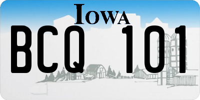 IA license plate BCQ101
