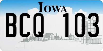 IA license plate BCQ103