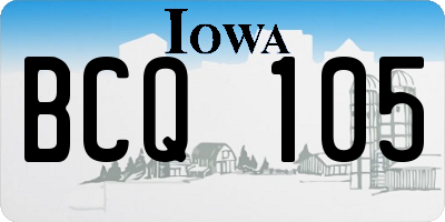 IA license plate BCQ105