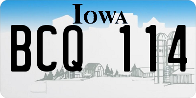 IA license plate BCQ114