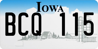 IA license plate BCQ115