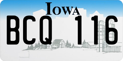 IA license plate BCQ116