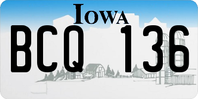 IA license plate BCQ136