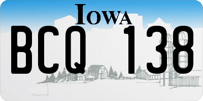 IA license plate BCQ138