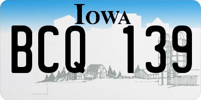 IA license plate BCQ139