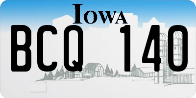 IA license plate BCQ140