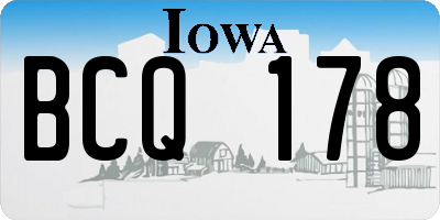 IA license plate BCQ178