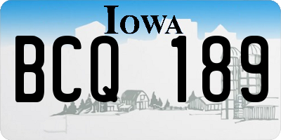 IA license plate BCQ189