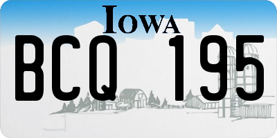 IA license plate BCQ195