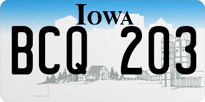 IA license plate BCQ203