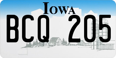 IA license plate BCQ205